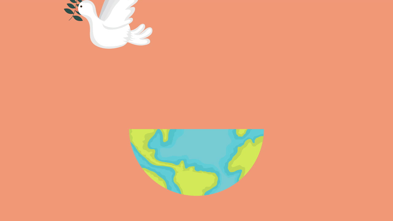 animación de derechos humanos con paloma volando