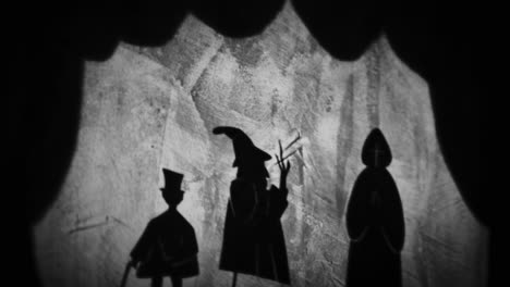 shadow puppets of medieval figures