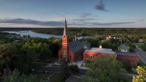 Scenic-sunset-drone-flight-over-St