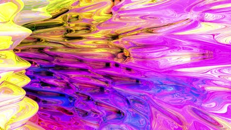 túnel circular de pintura al óleo con los colores del arco iris haciendo olas. animación 3d