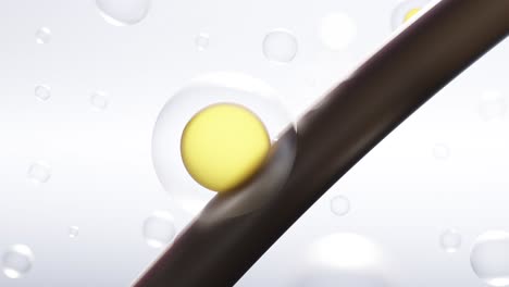 hair treatment and hair care concept background, damage hair repair. 3d animation