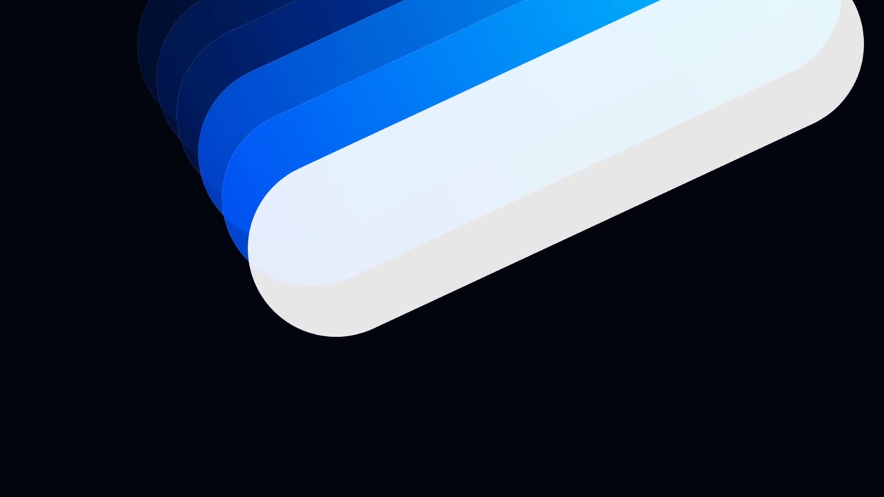 Abstract Motion Graphic with Layered Blue and White Rounded Shapes