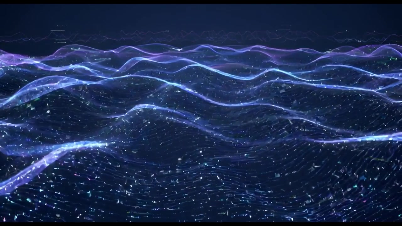 Dynamic Abstract Grid with Undulating Light Waves and Particles
