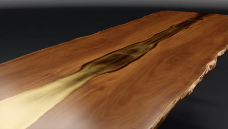 live edge wood and gold resin river table