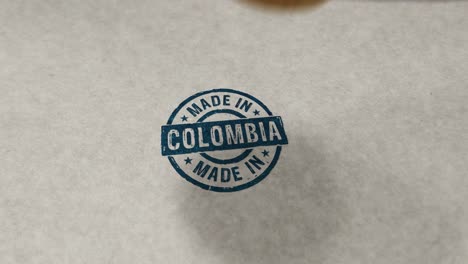 made in colombia stamp and stamping loop animation