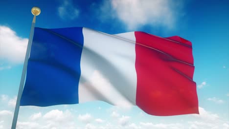 4k bandera muy detallada de francia en bucle
