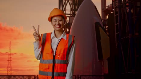 woman engineer at rocket launch site