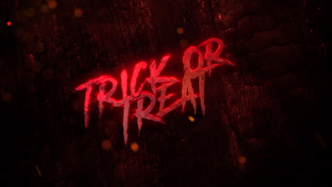 trick or treat on mystical horror background with dark blood