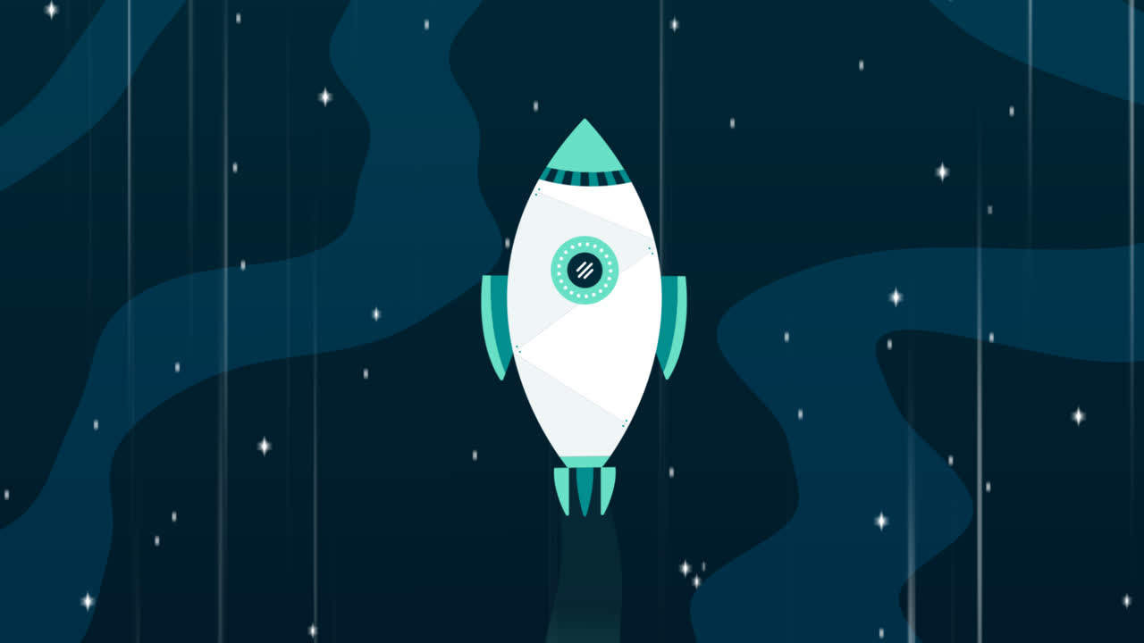 Motion Graphic of Creative rocket background