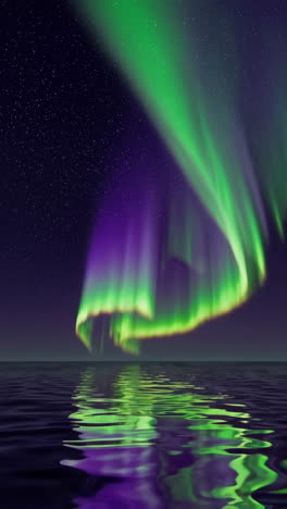 aurora borealis reflected in water