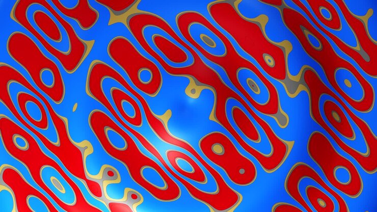 Sfondo psichedelico ondulato rosso-blu. Animazione in loop infinito