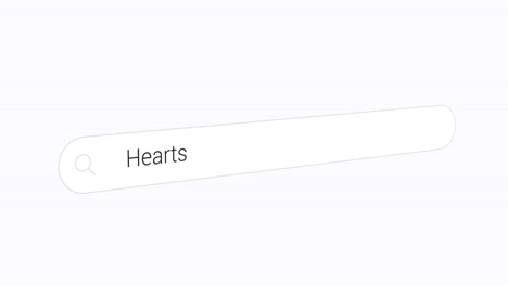 typing hearts in the computer search field