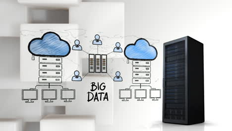 digital illustration of cloud storage