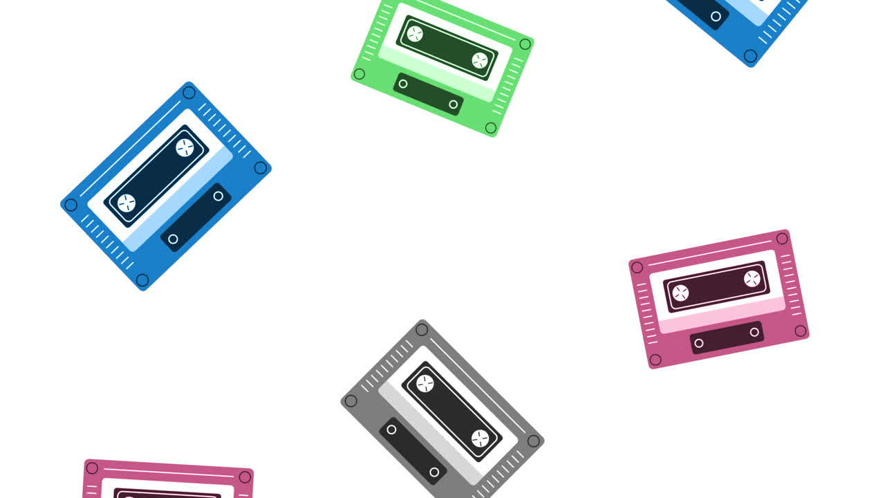 Motivo di musicassette colorate