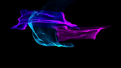 cintas distorsionadas coloridas volando en el viento, renderización romántica en 3d de fondo generado por computadora