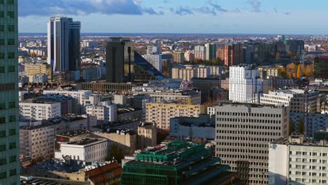 cityscape aerial scenery, residential neighbourhood, office buildings