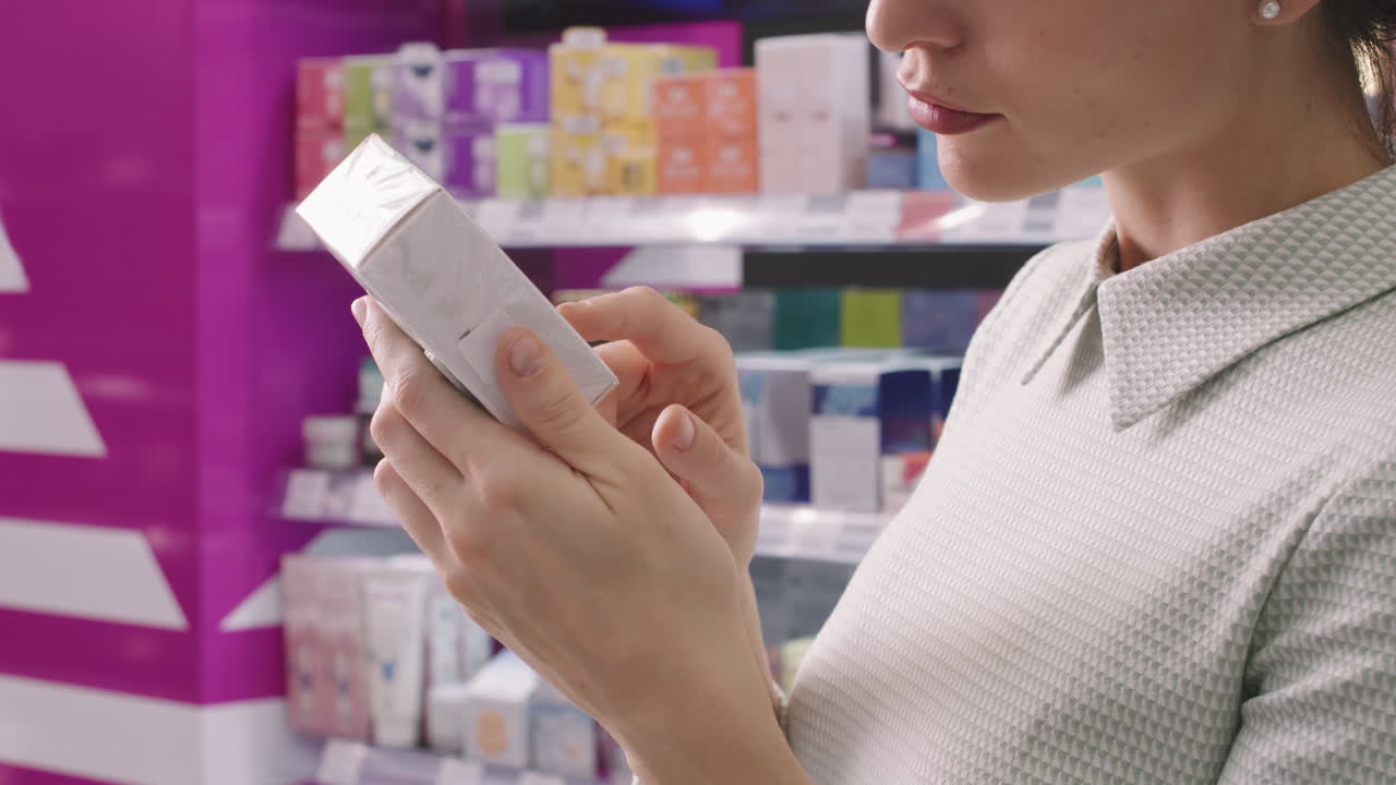 Woman Selecting New Perfume In Beauty Shop