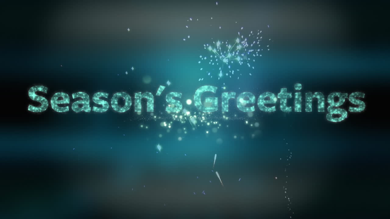 Seasons Greetings with glowing lights