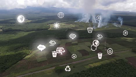 drone view- africa forest- kenya and tanzania-bush fire on slopes of mount kilimanjaro loitokitok kenya