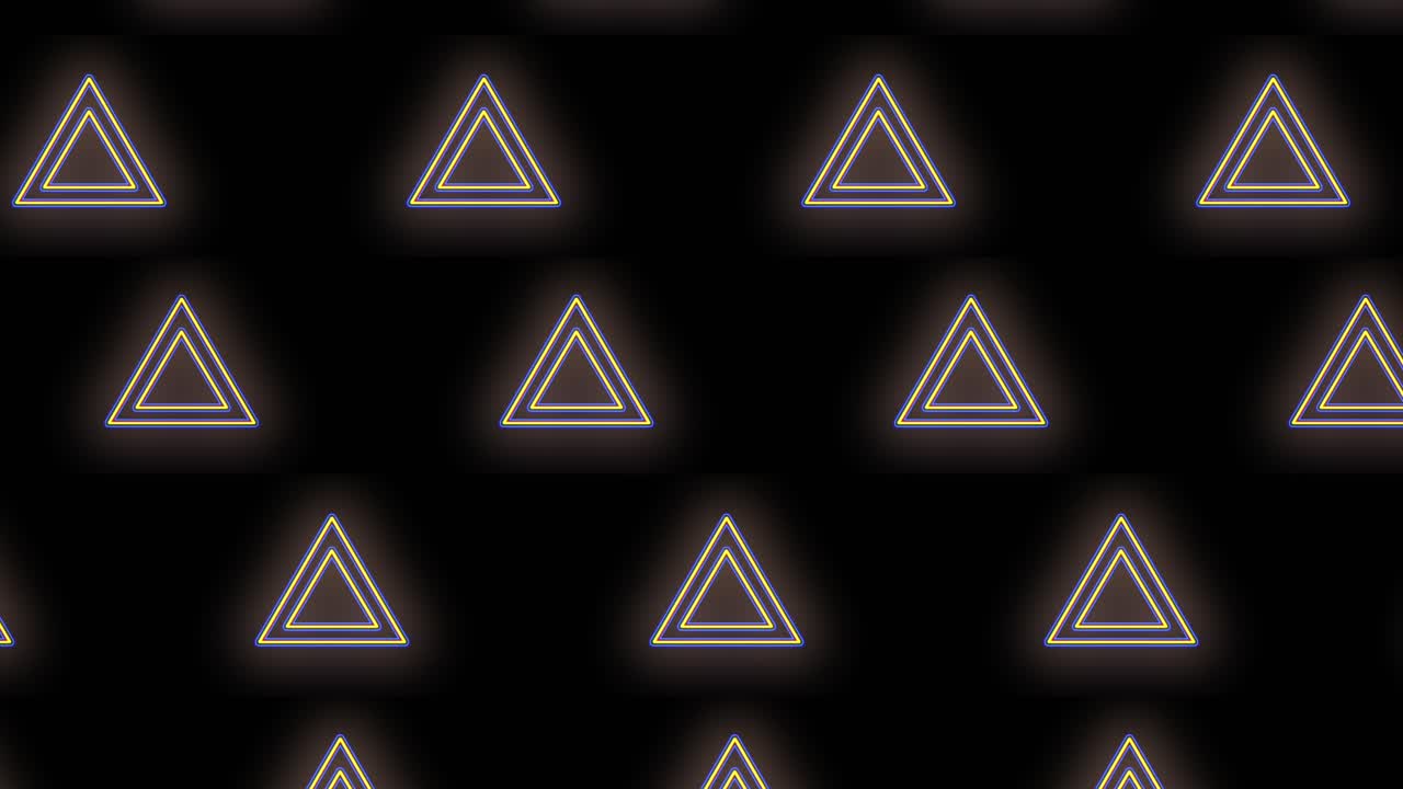 patrón geométrico de triángulos azul y amarillo neón