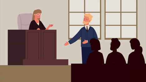 justice court room scene animation