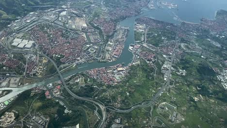 bilbao city from the air daylight