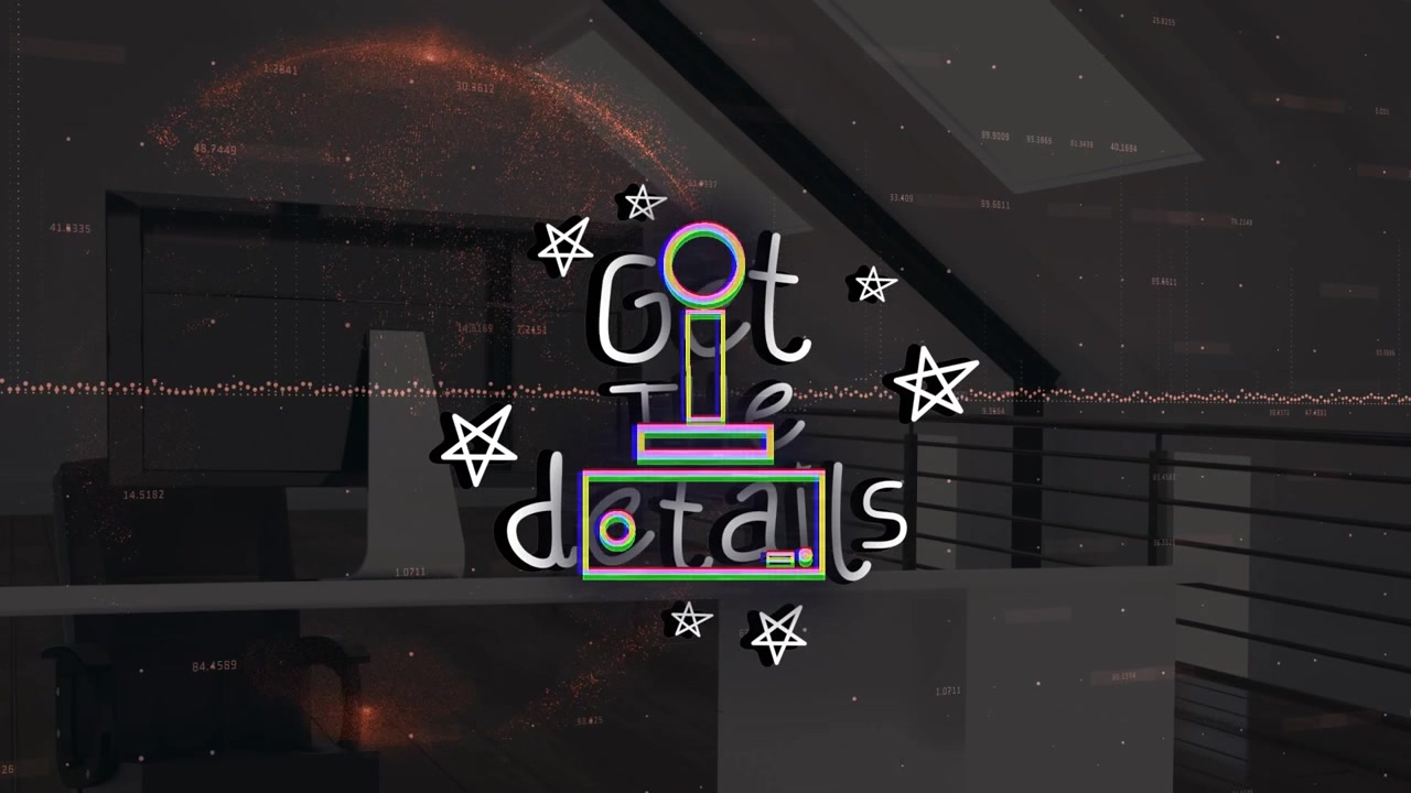 Animation of neon qr code and lines in digital space with security cameras