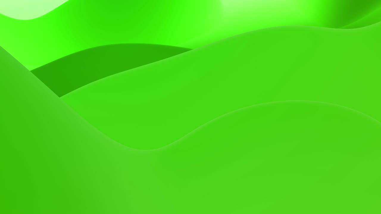 abstract en bucle 4k bg, superficie con olas. gradiente verde líquido de pintura con brillo interno forma colinas o picos que cambian suavemente en ciclo. hermosas transiciones de color.