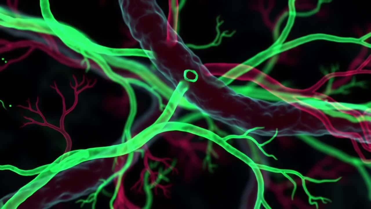 Intricate Visualization of Neural Networks: A Stunning Display of Colorful Connectivity and Complexity in the Human Brain's Neural Structures