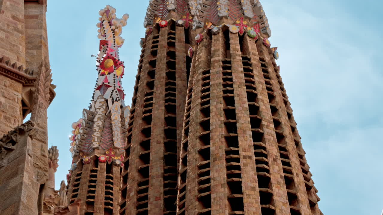 The Sagrada Familia and construction works in Barcelona, Spain