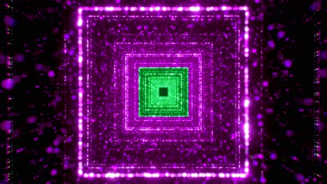 túnel geométrico abstracto con luces brillantes