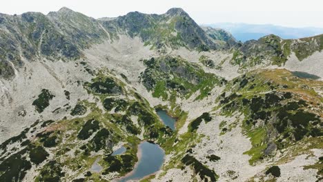 aerial view of mountain lake landscape