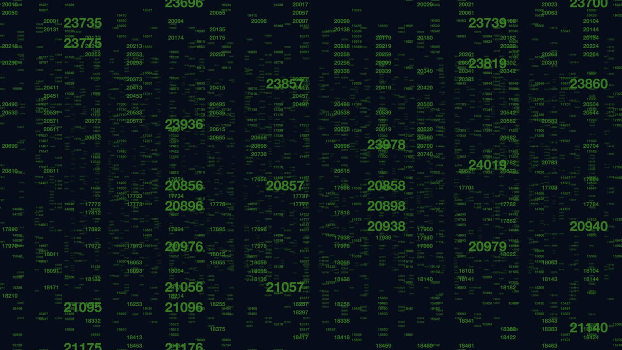 A black and white grid with green binary code numbers, representing information