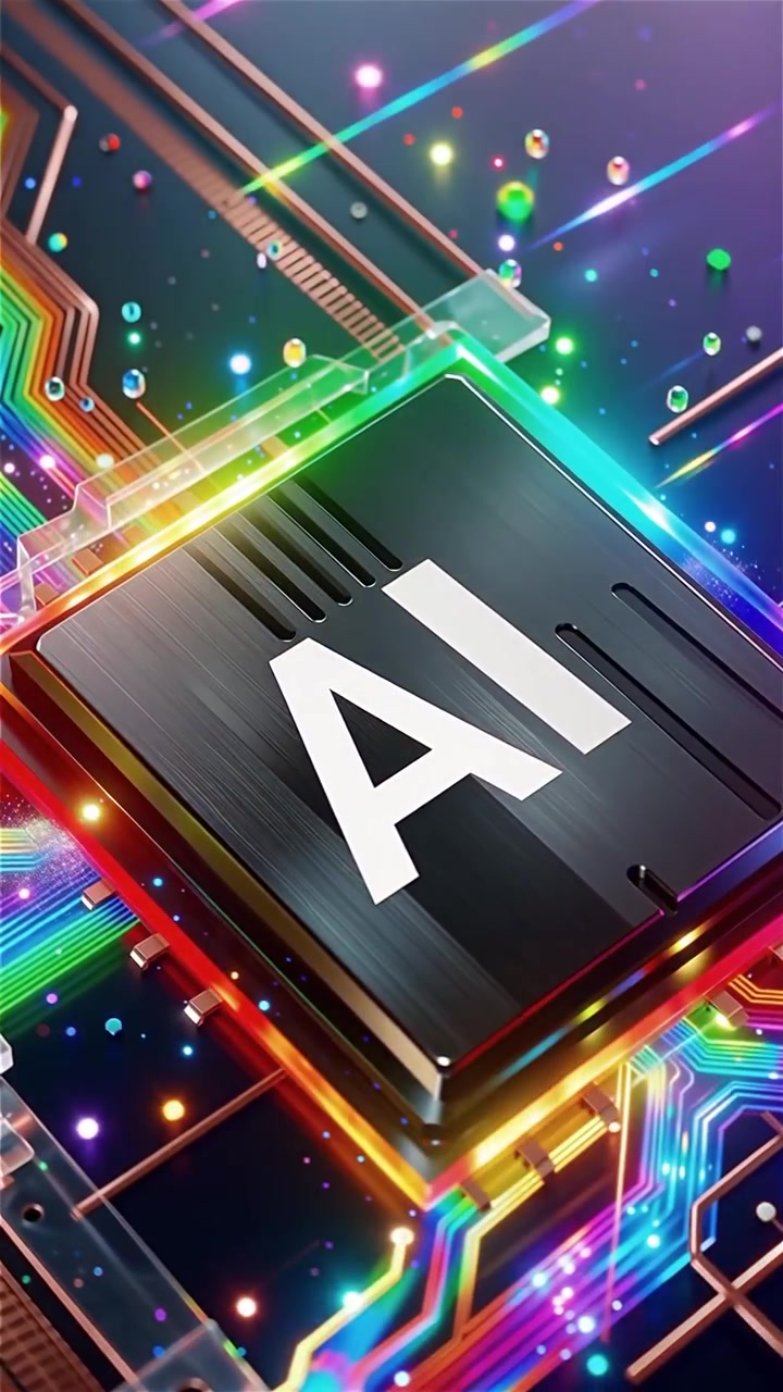 Futuristic AI Chip Motherboard Technology Background