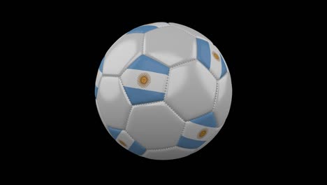 bola de futebol com bandeira argentina, loop, 4k alfa