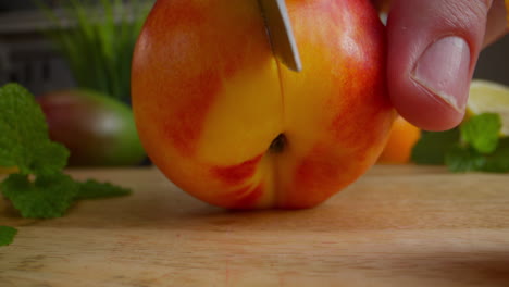 preparing fresh peaches and other fruits