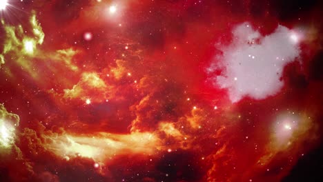 4k red nebula galaxy in deep space exploration star fields loop animation.