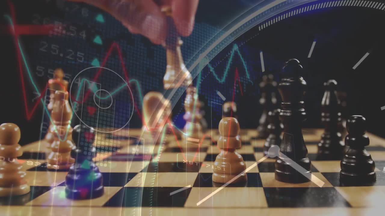 체스와 그래프를 치는 남자