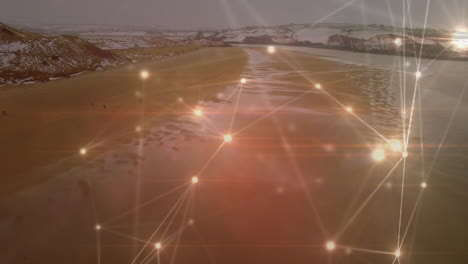 animación de la red de conexiones sobre el paisaje
