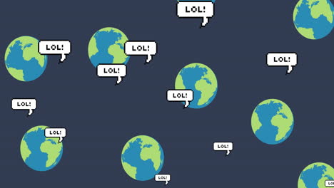 animación de lol sobre globos flotando en el fondo de la marina