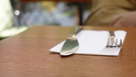 table setting in a cafe