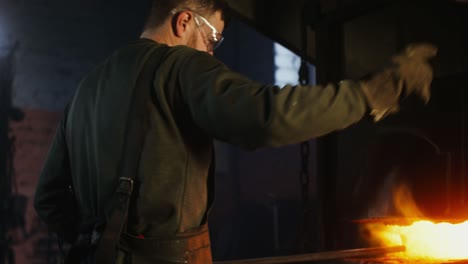 blacksmith working in a forge