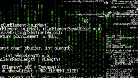 animación de codificación binaria y procesamiento de datos