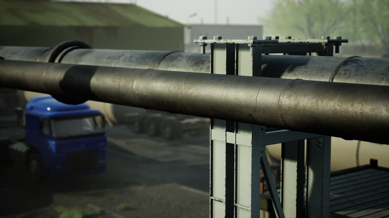 almacenamiento de petróleo y gas en una pequeña ciudad