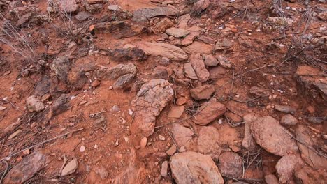 Wandern-Auf-Einem-Trockenen,-Felsigen-Pfad-Im-Rauen-Outback-Australiens