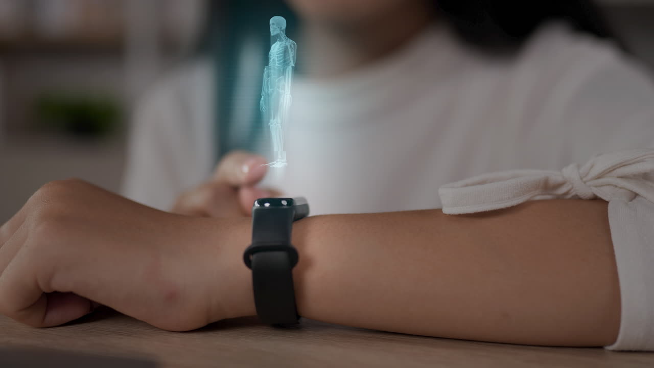Smartwatch with Holographic Human Skeleton Display
