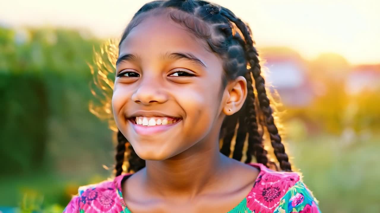 retrato de una joven con trenzas