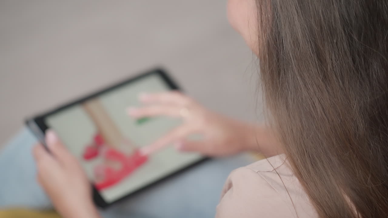 Woman Browsing Online Fashion on Tablet