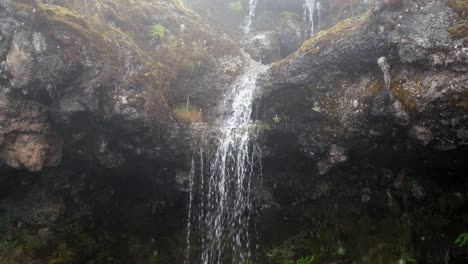 waterfall on the way from machame camp to shira camp while climbing mount kilimanjaro