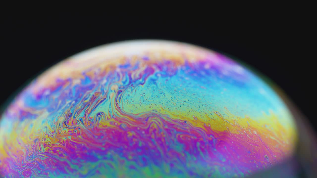 매크로 비누 거품 다채로운 사이키델릭